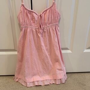 Princess Polly mini pink dress linen texture